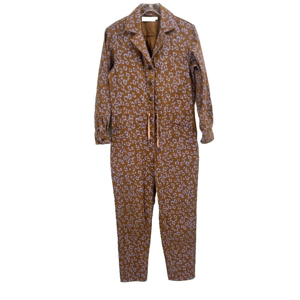 Rachel Antonoff Brown Leopard Print Jumpsuit